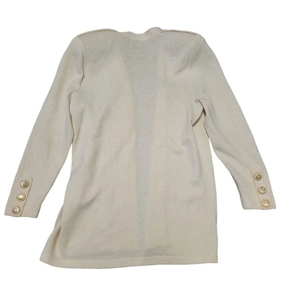 St. John cream knit draped cardigan size large